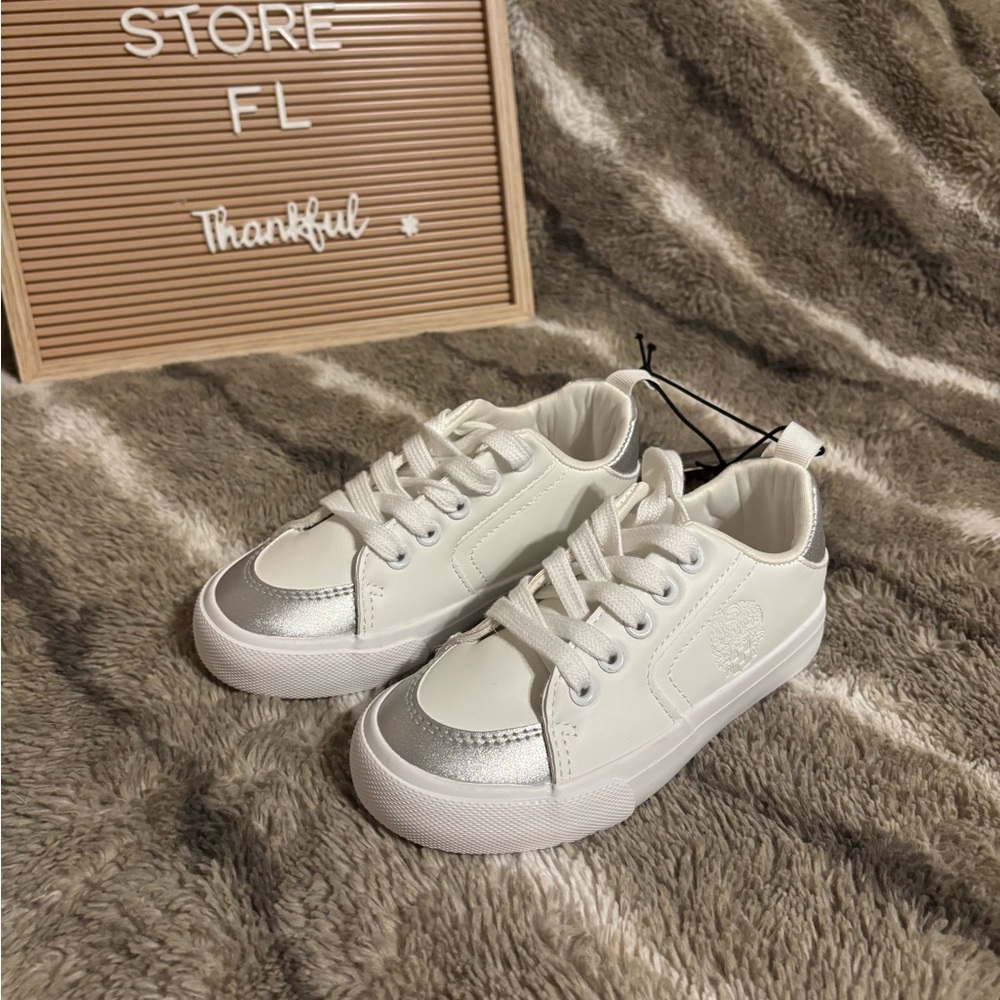 Vince Camuto White and Silver Sneakers size 11 NWT